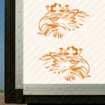 Orange Scania Truck Body Stickers, Griffin Head with Crown