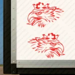 Red Scania Truck Body Stickers, Griffin Head with Crown