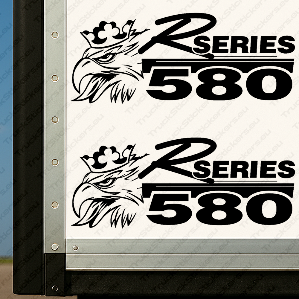 body-sticker-for-trucks-90287-black Black Scania Truck Body Stickers, R Series 580 with Griffin Head