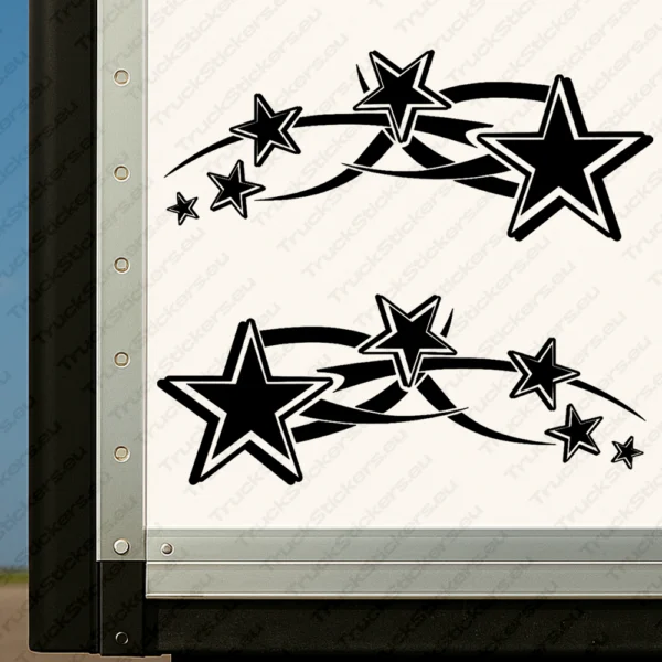 Black Stars Truck Body Stickers