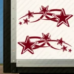 Burgundy Stars Truck Body Stickers