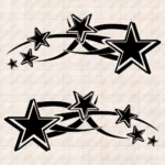 Closeup of Stars Truck Body Stickers