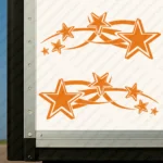 Orange Stars Truck Body Stickers