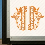 Orange Scania Truck Body Stickers Half Griffin with Vertical Text Logo and V8