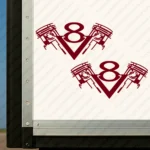 Burgundy Scania Truck Body Stickers, V8 Pistons