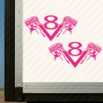Fuchsia Scania Truck Body Stickers, V8 Pistons