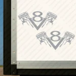 Silver Scania Truck Body Stickers, V8 Pistons