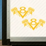 Yellow Scania Truck Body Stickers, V8 Pistons
