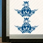 Blue Scania Truck Body Stickers, Vabis Badge with Griffin, Moose and Tribal Graphics