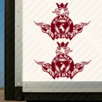 Burgundy Scania Truck Body Stickers, Vabis Badge with Griffin, Moose and Tribal Graphics