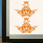 Orange Scania Truck Body Stickers, Vabis Badge with Griffin, Moose and Tribal Graphics