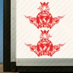 Red Scania Truck Body Stickers, Vabis Badge with Griffin, Moose and Tribal Graphics