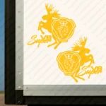 Yellow Scania Truck Body Stickers, Griffin Badge with Moose and Super V8