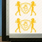 Yellow Scania Truck Body Stickers, Girls with Griffin Badge
