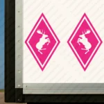 Fuchsia Volvo Truck Body Stickers, Rhombus with Moose