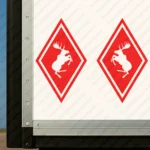 Red Volvo Truck Body Stickers, Rhombus with Moose