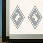 Silver Volvo Truck Body Stickers, Rhombus with Moose