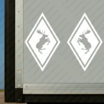 White Volvo Truck Body Stickers, Rhombus with Moose