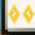 Yellow Volvo Truck Body Stickers, Rhombus with Moose