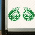 Greece Volvo Truck Body Stickers, Round Badge with Viking and Text Logo