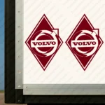 Burgundy Volvo Truck Body Stickers, Rhombus with Classic Logo