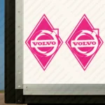 Fuchsia Volvo Truck Body Stickers, Rhombus with Classic Logo