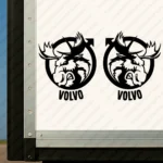 Black Volvo Truck Body Stickers, Badge with Alternative Moose and Text Logo