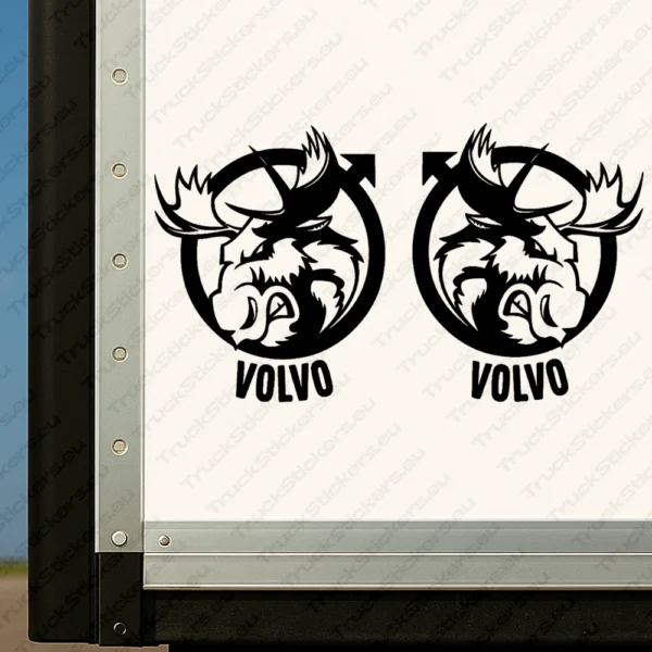Black Volvo Truck Body Stickers, Badge with Alternative Moose and Text Logo