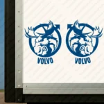 Blue Volvo Truck Body Stickers, Badge with Alternative Moose and Text Logo