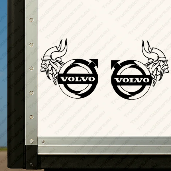 Black Volvo Truck Body Stickers, Modern Viking Head with Classic Logo