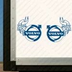 Blue Volvo Truck Body Stickers, Modern Viking Head with Classic Logo