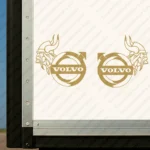 Gold Volvo Truck Body Stickers, Modern Viking Head with Classic Logo