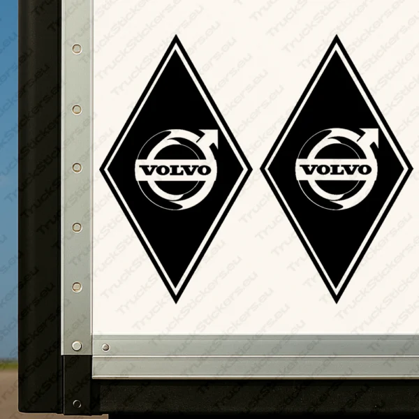 Black Volvo Truck Body Stickers, Rhombus with Classic Logo