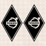 Closeup of Volvo Truck Body Stickers, Rhombus with Classic Logo