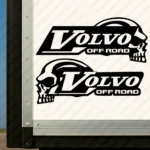 Black Volvo Truck Body Stickers, Off Road with Text Logo and Skull