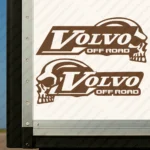 Brown Volvo Truck Body Stickers, Off Road with Text Logo and Skull