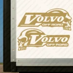 Gold Volvo Truck Body Stickers, Off Road with Text Logo and Skull