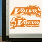 Orange Volvo Truck Body Stickers, Off Road with Text Logo and Skull