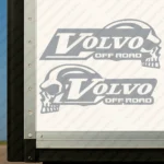 Silver Volvo Truck Body Stickers, Off Road with Text Logo and Skull