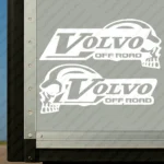 White Volvo Truck Body Stickers, Off Road with Text Logo and Skull