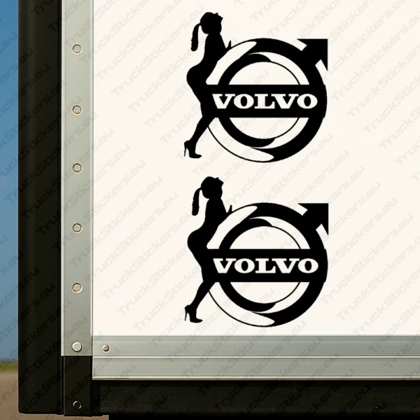 Black Volvo Truck Body Stickers, Classic Logo with Girl