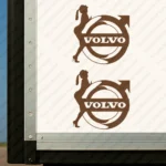 Brown Volvo Truck Body Stickers, Classic Logo with Girl