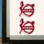 Burgundy Volvo Truck Body Stickers, Classic Logo with Girl