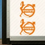 Orange Volvo Truck Body Stickers, Classic Logo with Girl