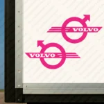 Fuchsia Volvo Truck Body Stickers, Retro Logo