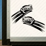 Black Volvo Truck Body Stickers, Modern Logo with Shooting Star Style