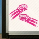 Fuchsia Volvo Truck Body Stickers, Modern Logo with Shooting Star Style