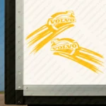 Yellow Volvo Truck Body Stickers, Modern Logo with Shooting Star Style