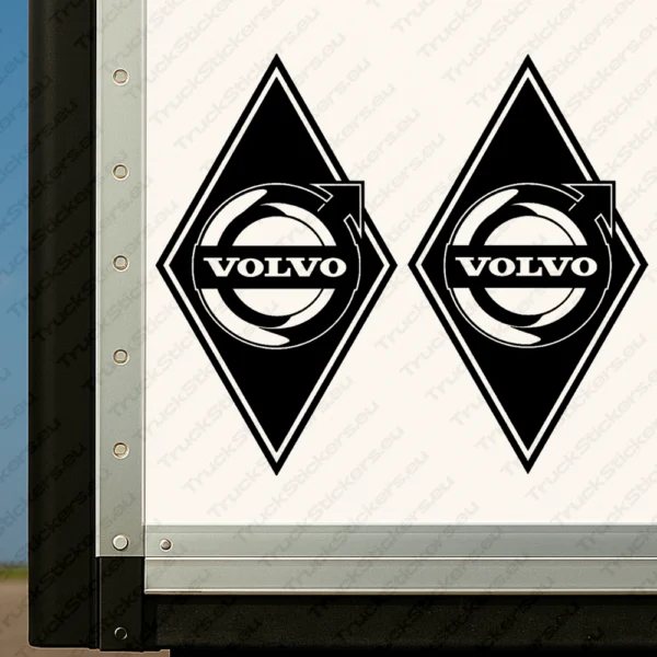Black Volvo Truck Body Stickers, Rhombus with Oversized Classic Logo