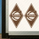 Brown Volvo Truck Body Stickers, Rhombus with Oversized Classic Logo